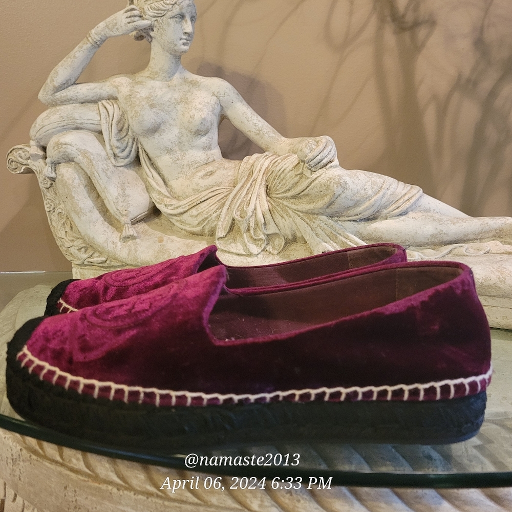 Tory Vurch Velvet Logo Espidrilles Platform Designer Summer Beach Shoes   #751 - Picture 15 of 15